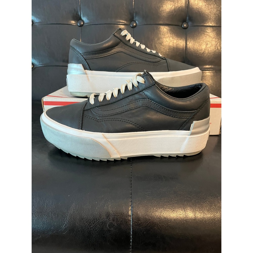 Vans Old Skool Stacked Black Leather Platform